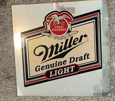 vintage Miller Genuine Draft Light mirror 18x18 hazy marks (and with no frame) picture