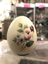 Vintage Floral Flower Rose Painted Egg Paperweight Statue Home Decor  picture