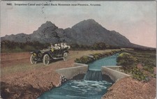 1914 Antique Camel Back Mountain Phoenix AZ Irrigation Canal Postcard picture