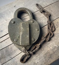 Vintage Padlock, Heart Shaped, Railroad SCE & G CO picture