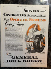 GENERAL TRUCK BALLOON TIRE G.T. AND R. CO. AKRON OHIO VINTAGE PRINT AD 1931 picture