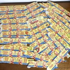 55 Vintage Baby Food Jar Label Lot Gerber Beech Nut Toddler Ad Product 50’s 80’s picture