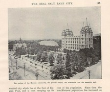 1906 SALT LAKE CITY UT Mormons LDS Temple Brigham Young Los Angeles Limited RR picture