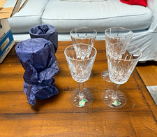 Waterford Crystal Lismore White Wine Glasses Set of 6 4oz Clear Cut Stem picture