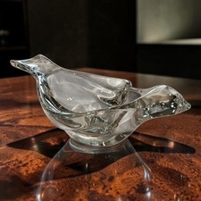 Crystal Dove Bird Candy Trinket Dish Bowl Vintage MCM picture