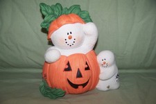 New In Box SARAH'S ATTIC 7839 SNOWONDERS Larger Halloween Helper Snowman picture