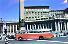 Vatican 1956 Lot of 2 Kodachrome Slides Bus Trolley Swiss Guards Italy Pope JK1 picture