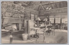 Greenleaf Library Interior Postcard Buck Hill Falls PA Antique 1914 picture