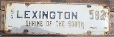 RARE 1959 Lexington, Virginia Shrine of the South License Plate Topper, W & L picture