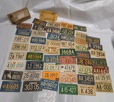Vintage 1963 Wheaties Collectible Bicycle License Plate Stickers Lot Of 51 READ picture