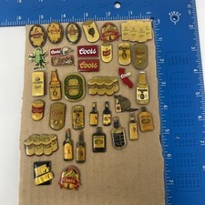 35 Vintage Beer/Whiskey Lapel/Hat Pinbacks. Budweiser, Coors, Jack Daniel’s ETC. picture
