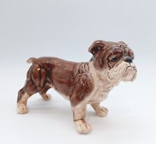 Bulldog Figurine Handmade Painted Pottery Dog Signed Artist  picture