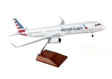 Sky Marks American Airlines A321neo 1/100 Scale Model Airplane Wood Stand picture