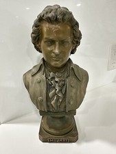 Vintage Mozart Bronzed Metal Bust picture