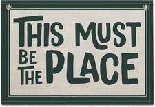 This Must Be the Place Canvas Banner, Linen Wall Art Flag, Vintage Retro Banner picture