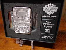 HARLEY DAVIDSON 2022 COLLECTIBLE OF THE YEAR ARMOR ZIPPO LIGHTER MINT #49814 picture