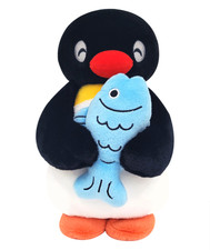 Pingu Penguin Official Plush Doll Series : Pingu With Fish 27cm Genuine picture