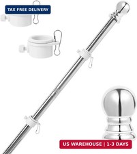 Flag Pole Kit 5ft Flag Pole for Outside House, Flag Poles with Tangle Free Flag picture