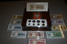 12-pc Poland Nieobiegowy Banknote and Coin Set/ Case. Includes 2008-1000 Zlotych picture