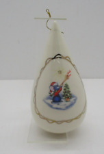 Vintage Christmas Deco Hanging Porcelain Thing with Christmas Mouse Picture picture