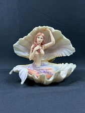 Vintage Mermaid in Clam Shell Statue Figurine #10852 Pacific Giftware 1999 picture