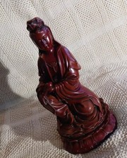 Vtg. Kwan Yin Quan Yin Guanyin Bodhisattva Resin Sculpture. Heavy Large.20th C. picture