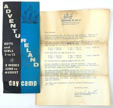 Vintage ADVENTURELAND DAY CAMP Photo Brochure w Price Paper Phila Levittown 1972 picture