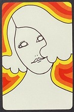 Mod Pretty Lady Vintage Single Swap Playing Card picture