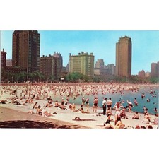 Oak Street Beach Lake Michigan Chicago IL Postcard Vintage Postcard PD9 picture