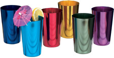 6 PCS Anodized Aluminum Tumblers Drinking Glasses Vintage Retro Cups Multicolor picture
