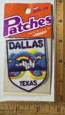 Vintage Dallas Texas Iron On Patch Voyager Travel Souvenir picture
