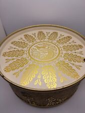 Vintage Embossed Footed  Empty  Guildcraft New York USA Tin Gold Tone picture