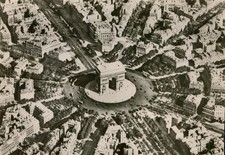 Paris Arc de Triomphe Aerial View RPPC Vintage Postcard Place de l'Etoile picture