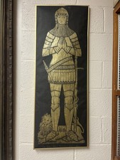Vintage Framed Brass Rubbing Sir Robert Wilson Knight  Westminster Abbey 1840 picture