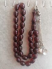 Red German Sandalus Cherry Amber Bakelite 33 Prayer Beads Tesbih Misbaha Rosary picture
