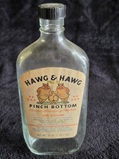 Antique Hawg & Hawg Pinch Bottom Novelty Bottle 1950's Par Beverage Pint picture