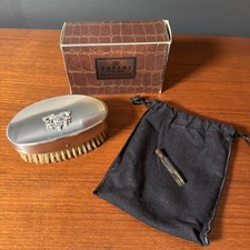 VTG Safari for Men Ralph Lauren Crest Pewter Hair Brush Clothes Shoes Garment picture
