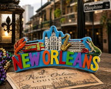 New Orleans Landmark Magnet French Quarter Streetcar Jazz Gator Souvenir F/S picture