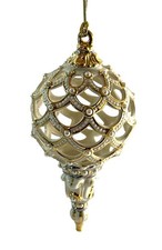 Lenox Florentine & Pearl 24K Gold Pierced Porcelain Finial Ornament 5” picture