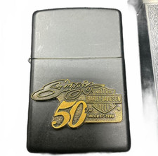 Zippo Silver & Brass Lighter Harley Davidson Sturgis 50th Anniversary. August 90 picture