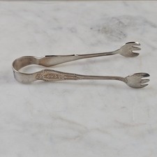 Wallace Sterling Silver Sugar Tongs 4 Inch Ornate Handle Vintage Flatware picture