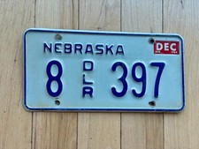1984 Nebraska Dealer License Plate picture