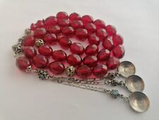 Red German Sandalus Cherry Amber Bakelite 33 Prayer Beads Tesbih Misbaha Rosary picture