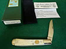 Canal Street Cutlery Half Moon Trapper 2012 Smooth White Peppered Bone #031 picture