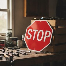 12x12 Inches Stop Sign Octagon Aluminum Reflective Weatherproof UV - Rust-Free picture