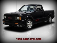 1991 GMC Syclone Pickup Truck New Metal Sign: Pristine Condition in Black picture