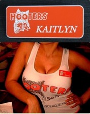 Hooters Uniform Kaitlyn Name Tag waitress bartender costume picture