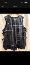 Black Medieval Studded Suede Brigandine Vest – L/XL – Reenactment / LARP Armor picture