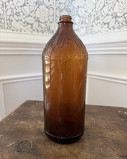 Vintage 1930s-1940s Amber Glass Clorox Bottle – Embossed Diamond Logo picture