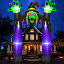 10FT Tall Halloween Inflatables Witch Archway Outdoor Decorations picture